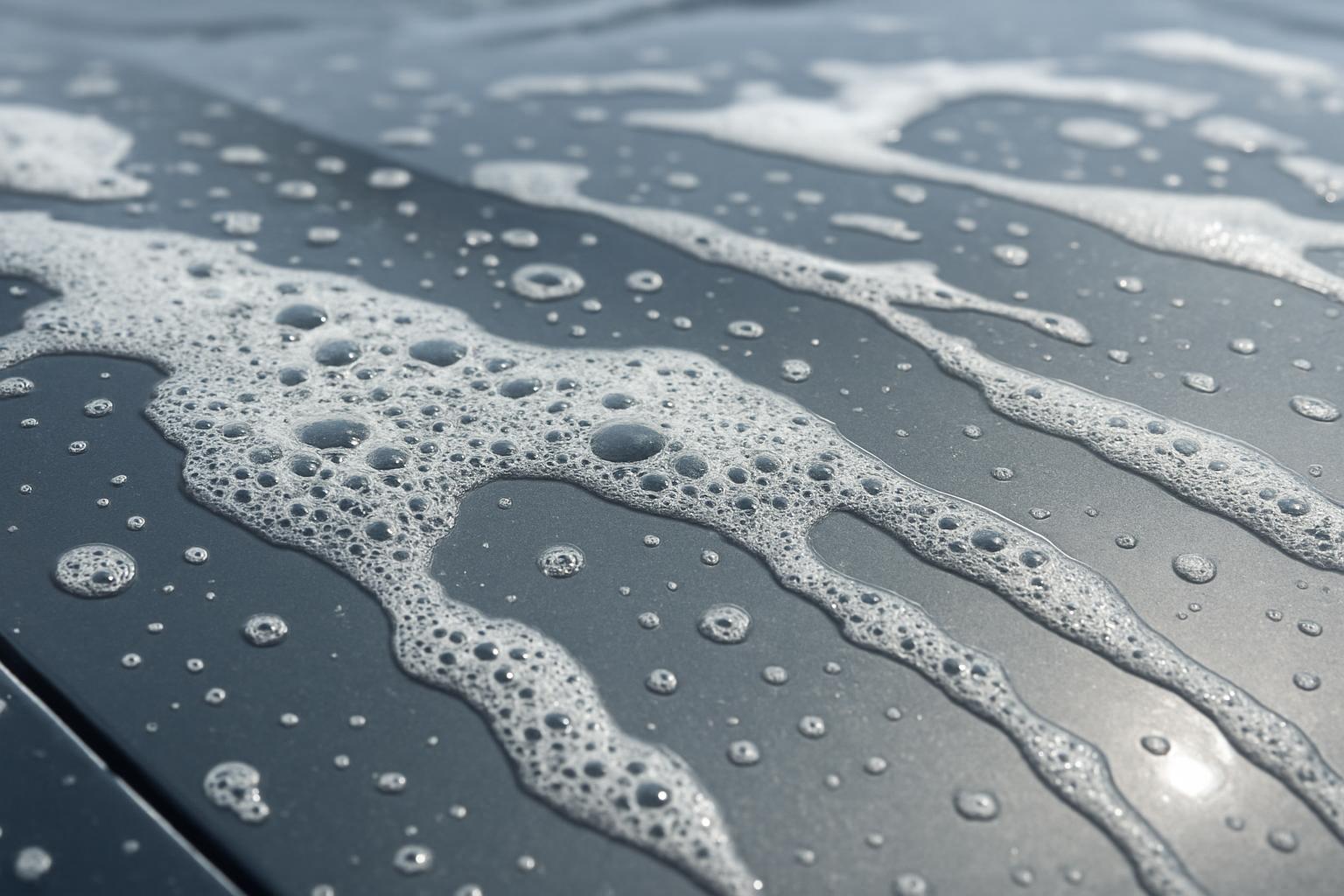 Car being hand washed with clean water